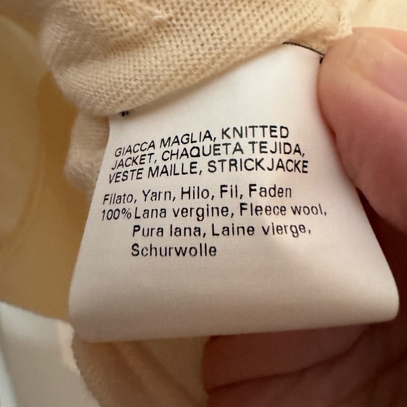 Cream Hooded Cardigan with Tie Front. Set of 2 items. 100% Wool. - Picture 12 of 12